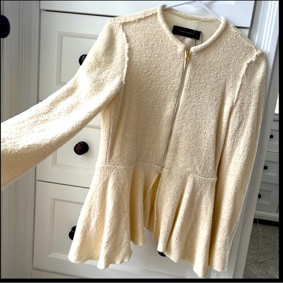 Zara Jackets & Blazers - Zara Blazer, beautiful peplum, lined, gold zipper detail - bundle opportunity!
